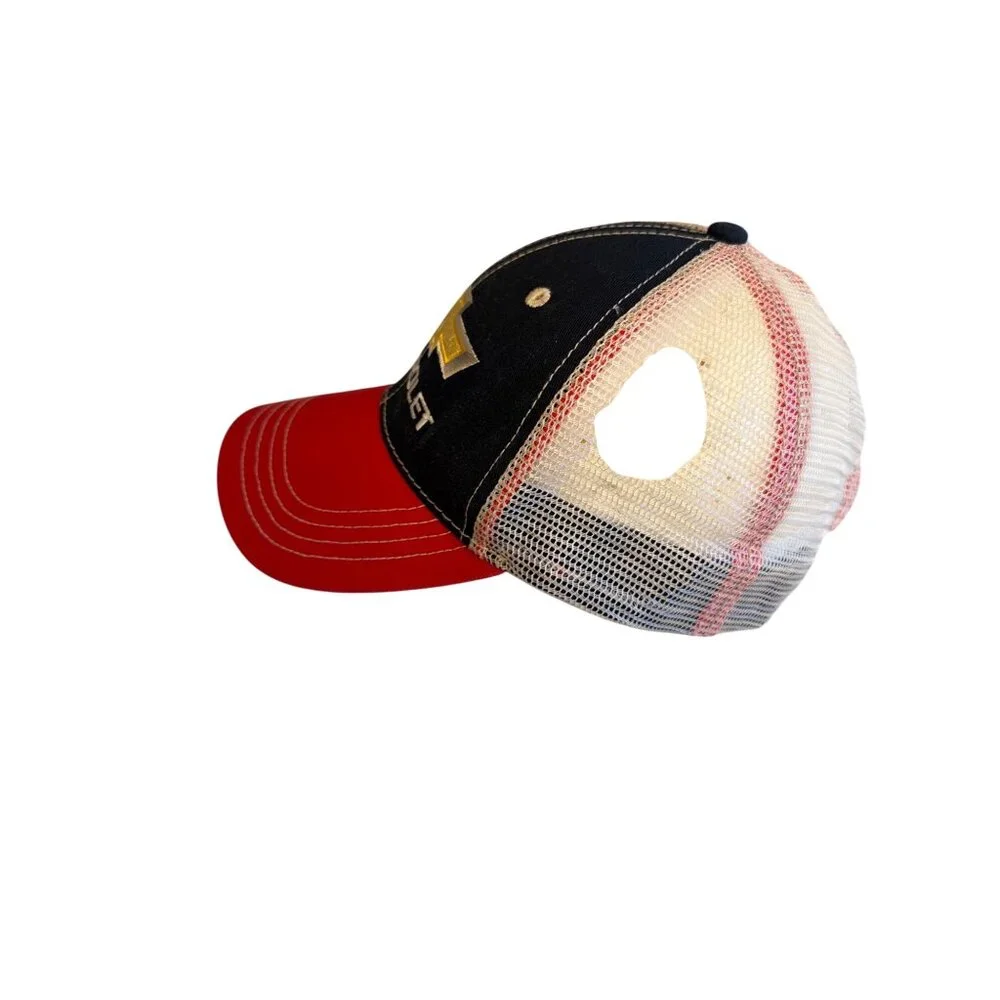 Chevrolet Logo‎ Trucker Hat Red & Black Adjustable Mesh Back Cap